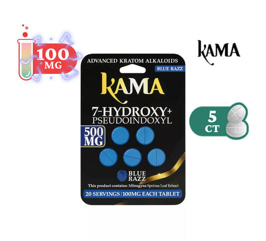 Kama Tablets Blue Razz 500mg – 5ct (100mg/tab)