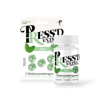 PRESSD EXTRA STRENGTH  MINT 7-hydroxymitragynine 40mg per a tablet 30 tablets in a jar